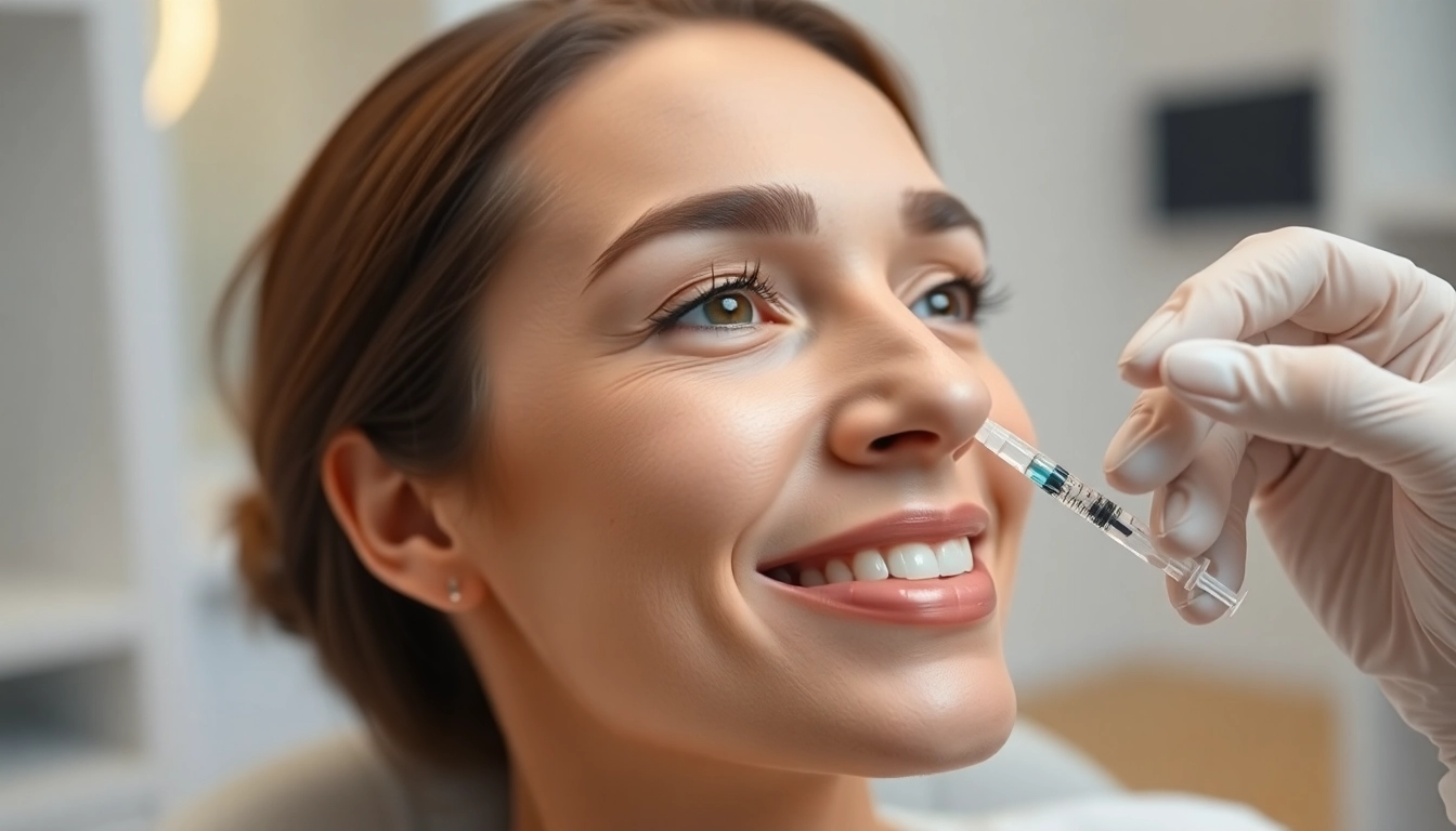 Botox Behandlung: Professional facial injection for wrinkle reduction in a modern clinic setting.