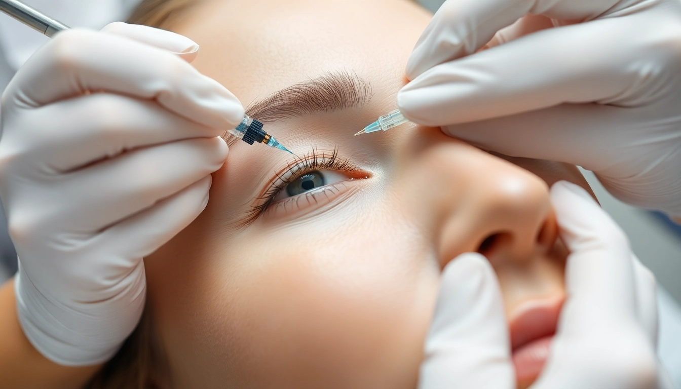 Botox Behandlung für glatte Haut: Professionelle Injektion in einem modernen Klinikraum, sichtbare Sorgfalt und Fachkompetenz.
