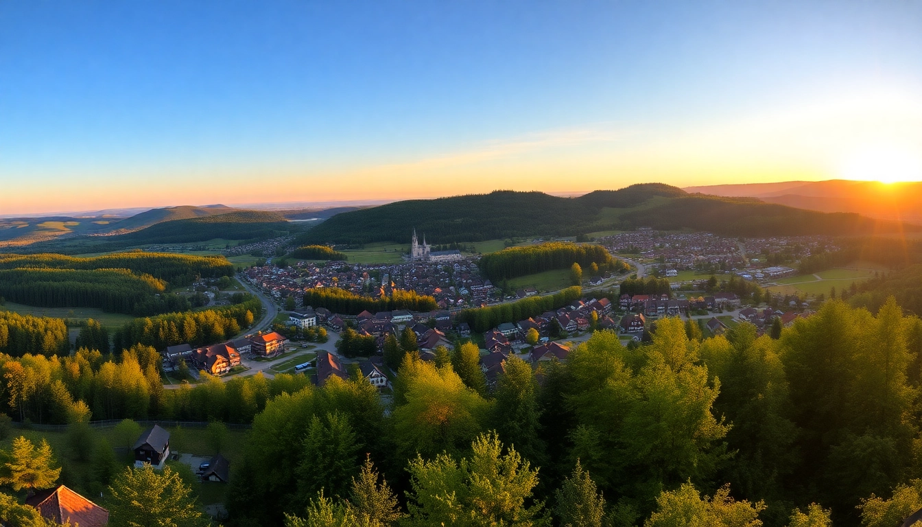 Thüringen's picturesque landscape with vibrant greenery, traditional houses, and scenic hills invites exploration and signifies the region's natural appeal for visitors.