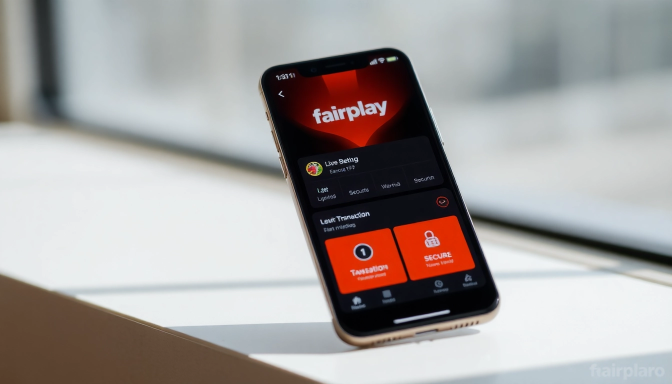Fairplay app interface on mobile device showcasing sports betting and casino options, emphasizing security and user-friendly design for Indian users.