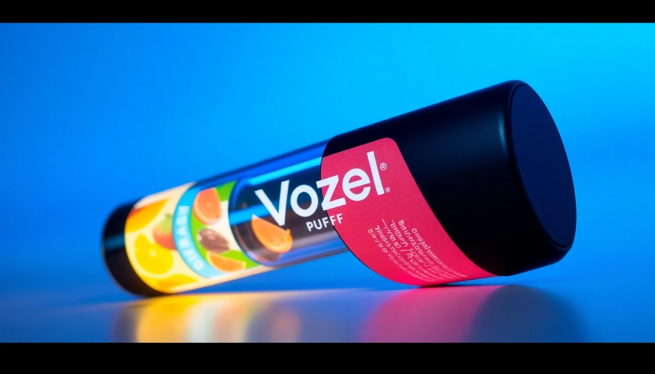 The Vozol puff disposable vape, highlighted with bright colors and modern design, offers a stylish vaping experience with up to 20,000 puffs for enthusiasts.