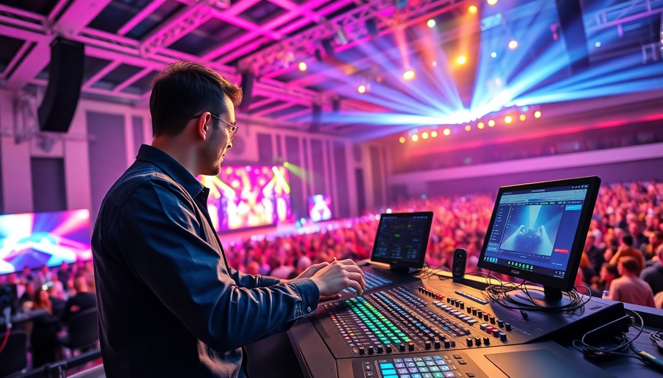 Erfahrene Licht- und Tontechnik Köln sorgt für perfekte Eventtechnik bei modernen Veranstaltungen in Köln, beeindruckendes Setup.