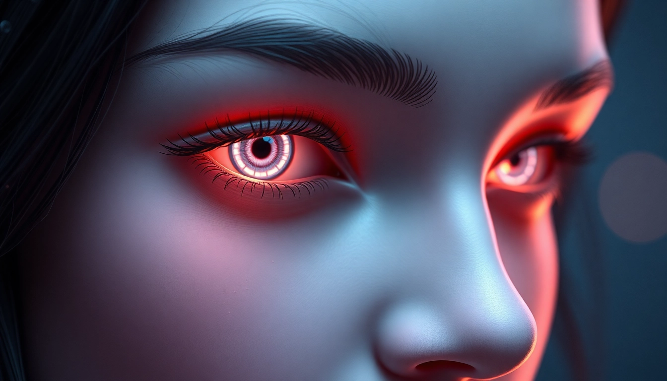 An engaging visual of an ai girlfriend represented as a realistic digital avatar with glowing features, emphasizing intimacy and advanced AI design.