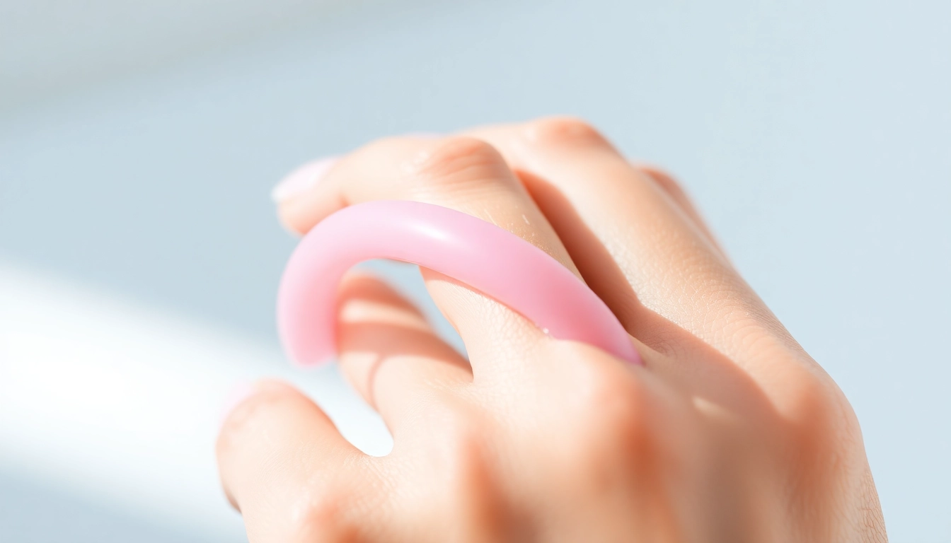 Pierscionek na gumce displayed on a hand with a trendy minimalist style, emphasizing comfort
