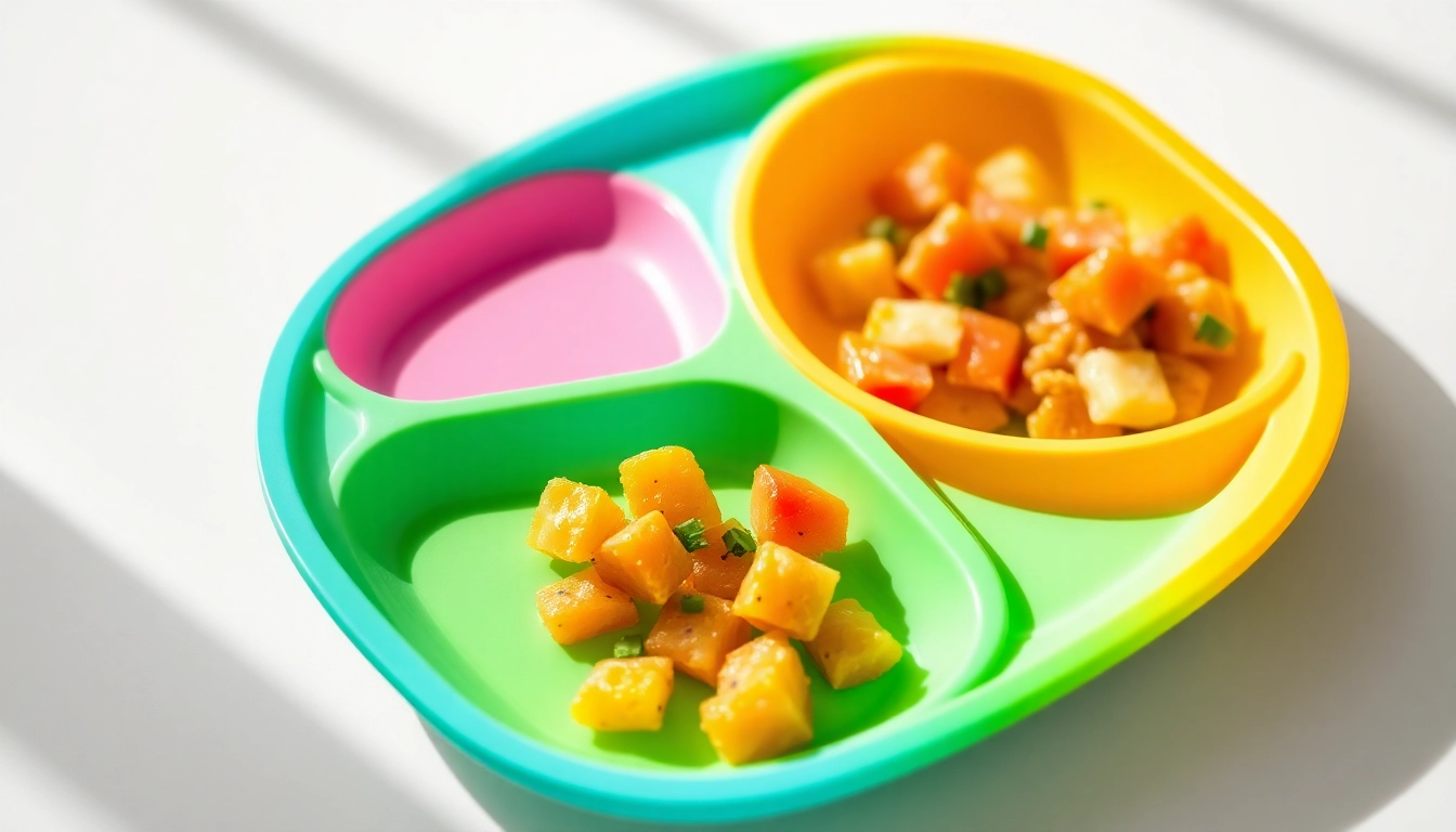 The Piatto silicone divisorio 3 scomparti in colorful silicone with three sections for easy