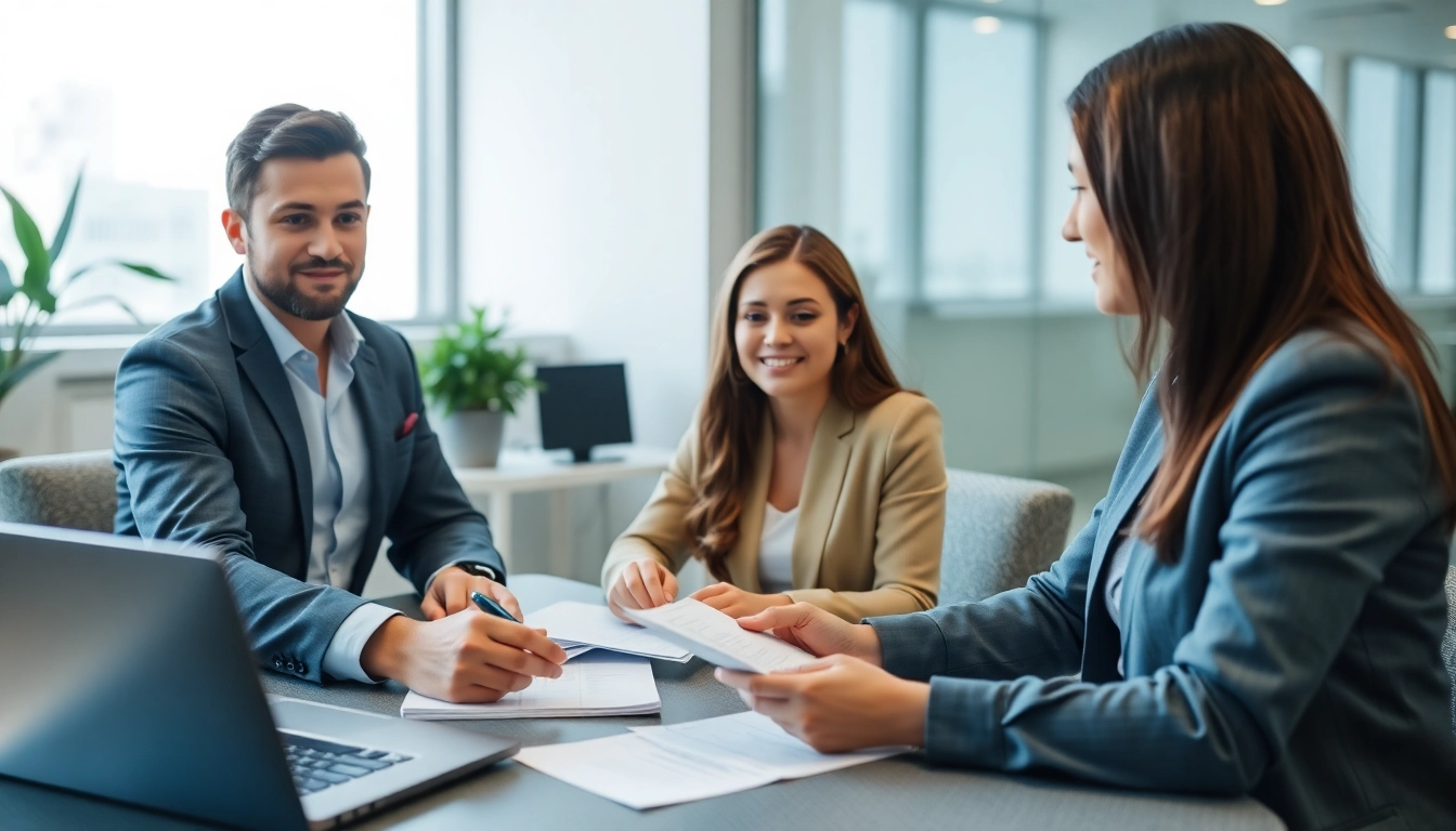 Expert Investment Advise being provided by a financial advisor to clients in a professional setting