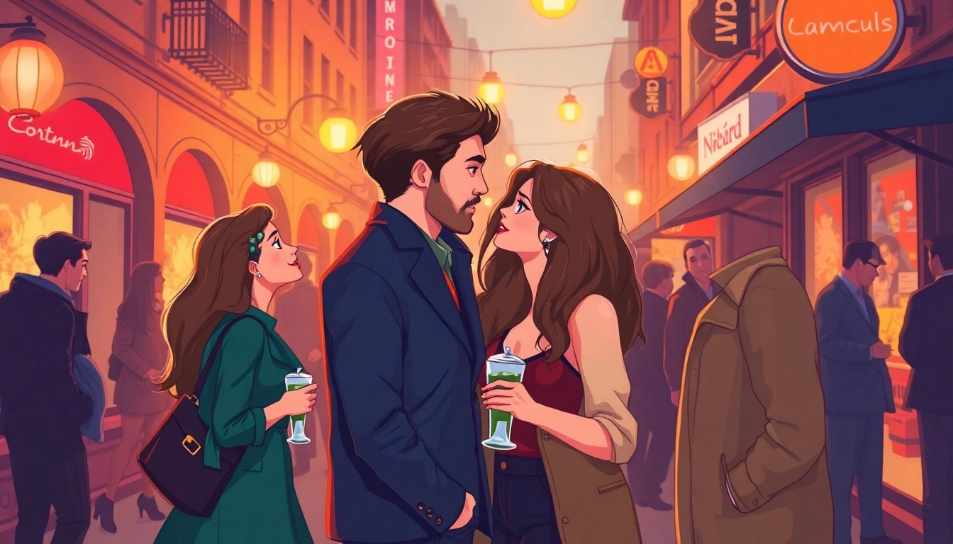 Young adults engaging in discreet plans culs in a stylish urban setting to attract viewers