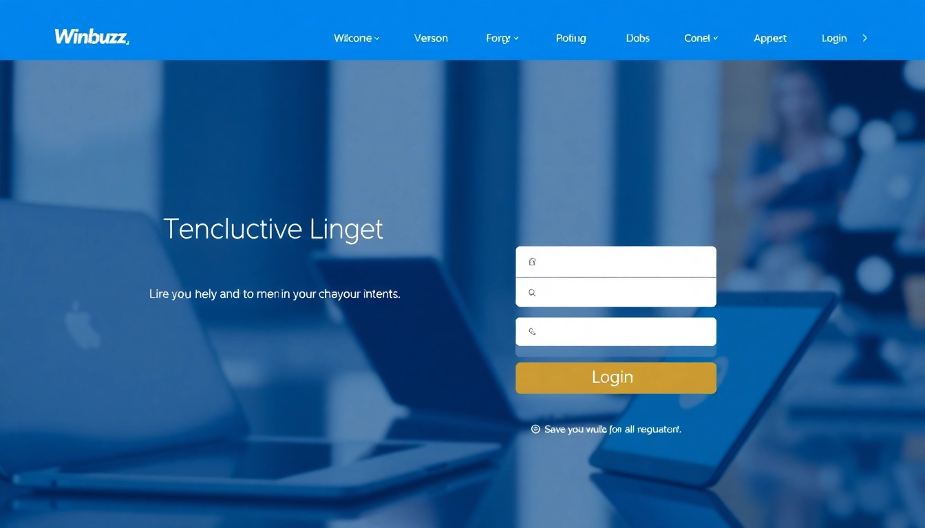 Winbuzz login page with user entering credentials on a clean, professional platform emphasizing