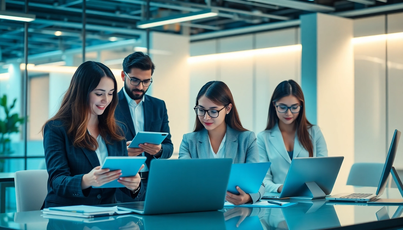 Skilled team of accountants working digitally at a cabinet comptable maroc to ensure business